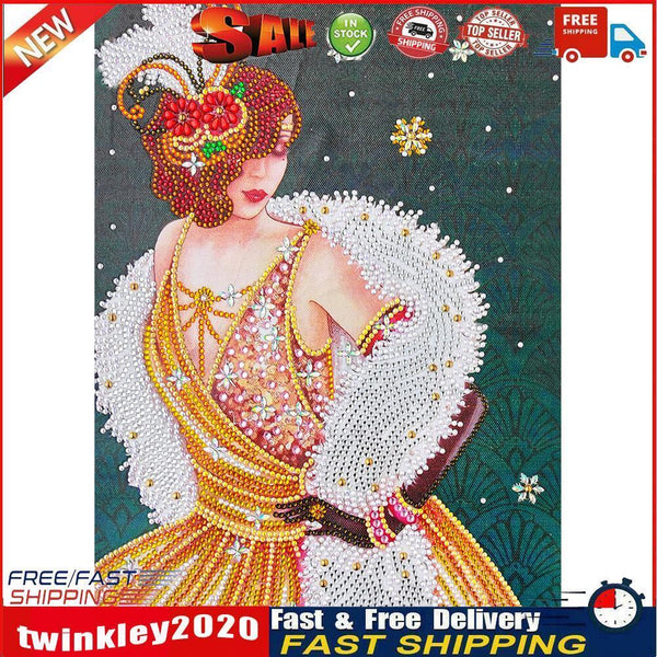 Special Shaped Picture DIY Elegant Women Diamond Painting Poster (Y031) Newly