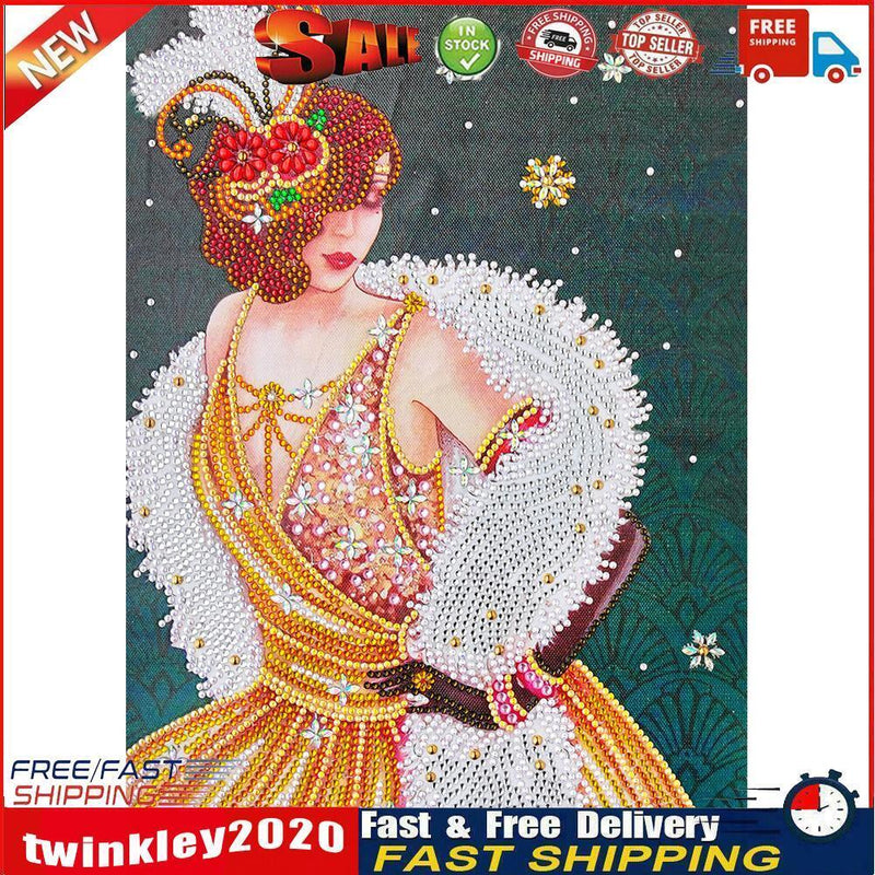 Special Shaped Picture DIY Elegant Women Diamond Painting Poster (Y031) Newly