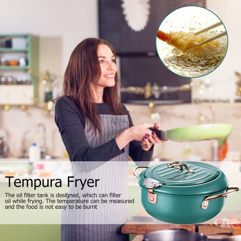 Tempura Fryer Pan Temperature Control Fried Cooking Pot Tools Kitchen Utens