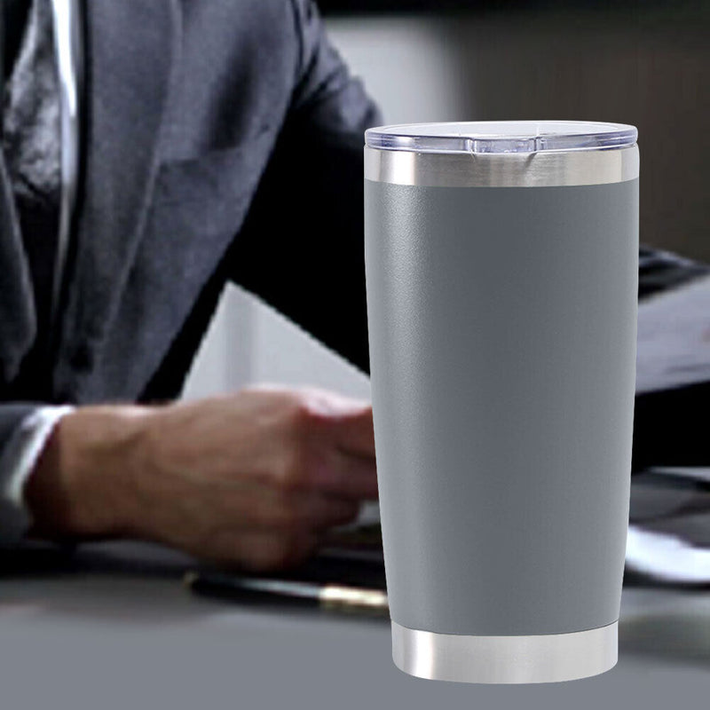 Thermal Car Mug Cup Stainless Coffee Vacuum Insulated Water Bottle (Grey)