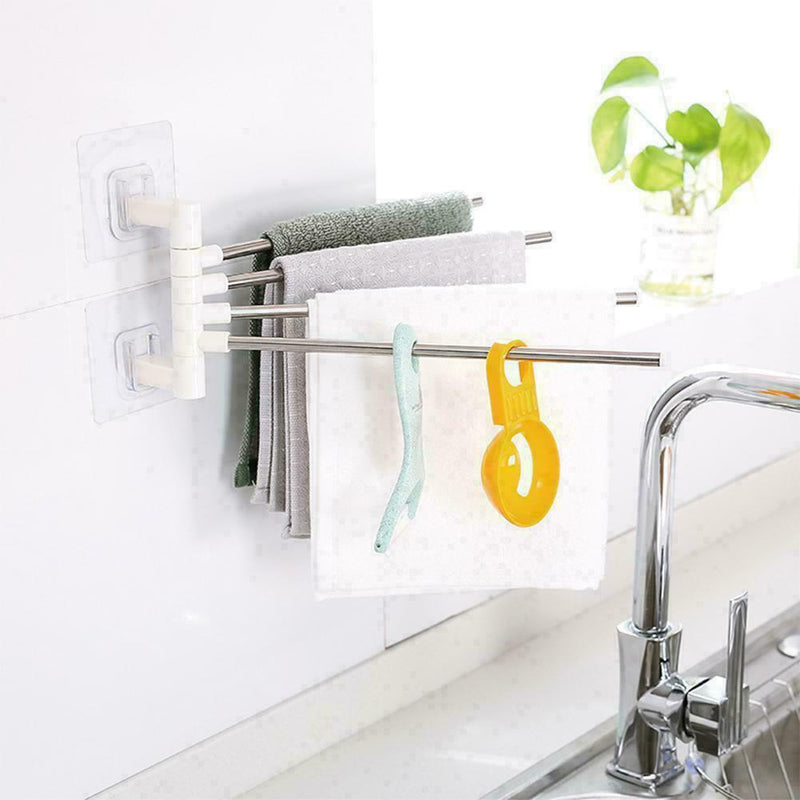 180°Rotation Towel Rail Rack Holder Wall Mounted Bathroom Kitchen G5L9 B9B8