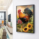 Rooster Sunflower Full Round Diamond Painting 5D DIY Pictures Rhinestone Drawing