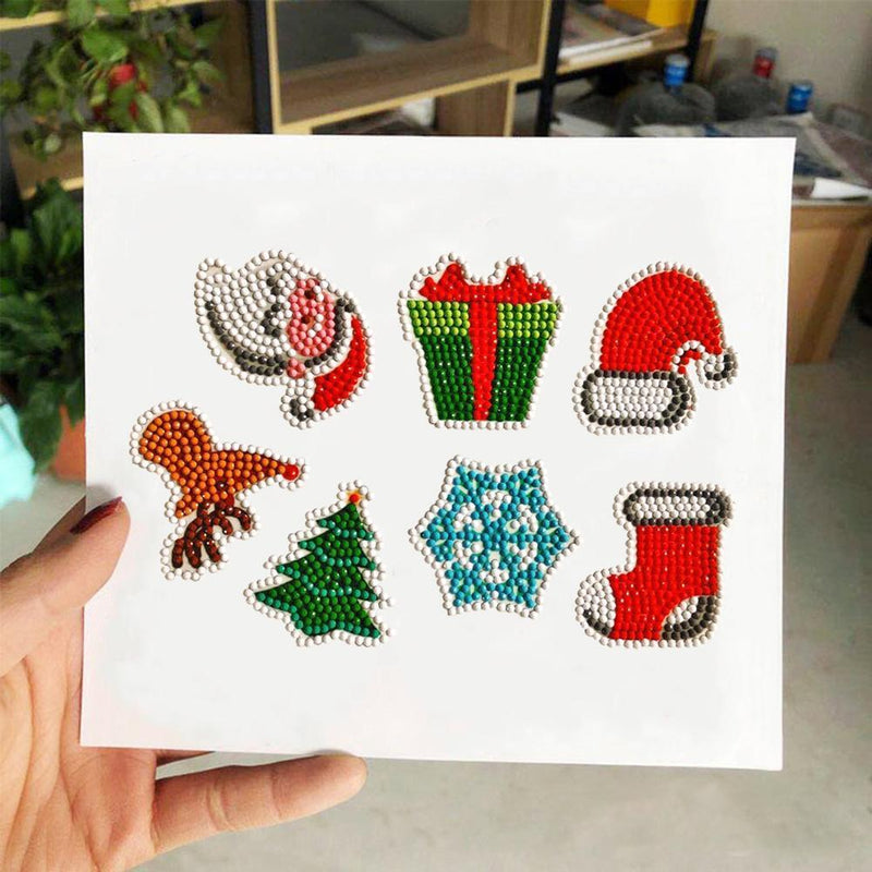 DIY Christmas Full Drill Round Diamond Painting Stickers Children for Home Decor