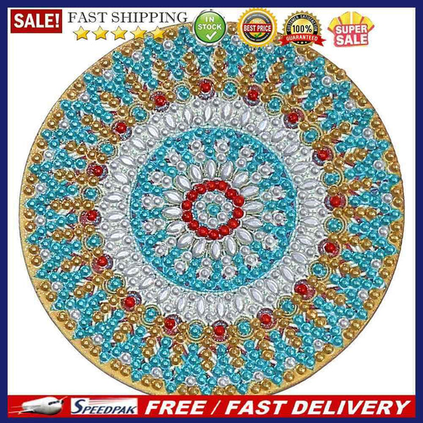 DIY Art Decor Datura Pattern 10x10x0.5cm Diamond Rhinestones Paintings (Blue1)