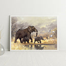 Diamond Painting Elephant Mom and Son Full Round Drill DIY Picture Home Decor