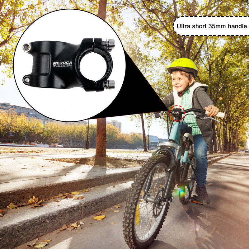 Folding Balance Bike Handlebar Stem 25.4x35mm Bicycle Short Stems (Black) Newly