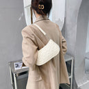 Retro Women Embossed Geometric PU Underarm Shoulder Bag Handbags (White)