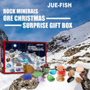 Christmas Advent Calendar Gift Mineral Boxs Fossil Stone Set Early Education