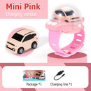 Mini Remote Control 2.4G Wrist Watch Racing Car 4CH RC Vehicle Toys (Pink)