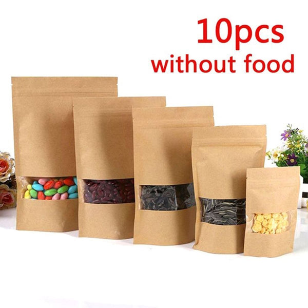 Wedding Favors Kraft Paper Gift Package Candy Wrapping Bag Clear PVC Window