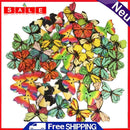 50pcs Colorful Butterfly Wooden Buttons DIY Sewing Craft Knitting Garment Decor