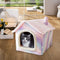 Pink Starry Pet House Kennel Cat Tent Semi-enclosed Plush Sleep Nest (L) Newly