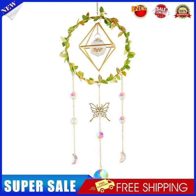 #A Crystal Wind Chimes Butterfly Star Moon Love Prisms Light Catcher Home Orname