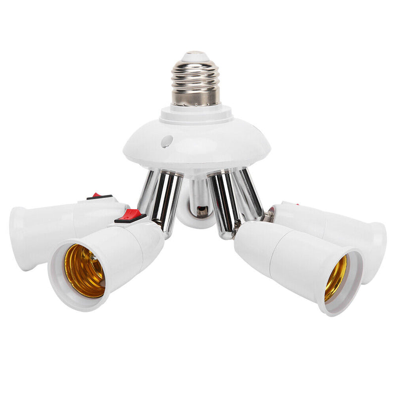 E27 Adjustable Lamp Holder LED Bulb Socket Base Adapter Converter (5-head) Newly