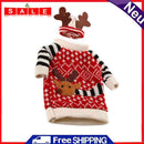 One Set Christmas Decoration Red Wine Bottle Cover Bags Santa Claus Dinn