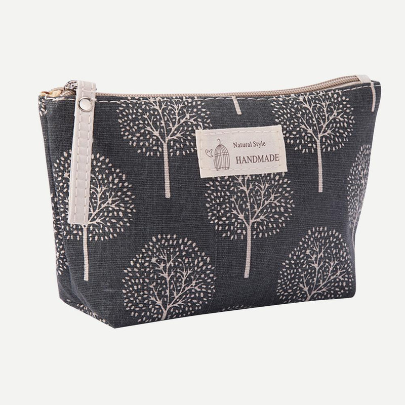 Printed Cosmetic Bag Canvas Purse Zip Makeup Wash Storage Pouch (Style 6) Newly