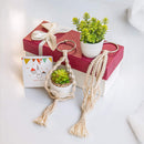 Macrame Plant Hangers Boho Hanging Ornament Decorations Pack of 2 (1) Newly