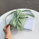Fashion Women PU Bowknot Messenger Bag Casual Ladies Solid Color Handbags Purse