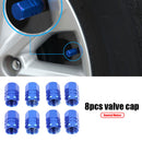 8pcs Aluminum Alloy Car Motorcycle Tire Valve Stem Caps Dust Covers (Blue) Newly