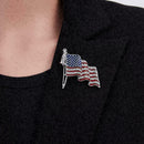American Flag USA National Flag Star Lapel Pins Crystal Brooch Badge L0Y4