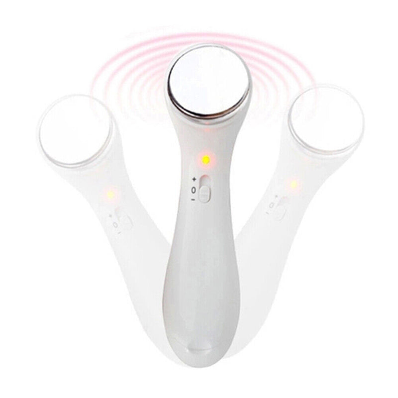 Ultrasonic Ion Face Lifting Beauty Device Skin Care Facial Massager (White)