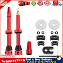 2pcs Bicycle Tubeless Valve Set Bike CNC Machined Anodized Tool (60mm Red) Newly