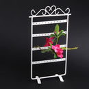 Earrings Necklace Ear Studs Jewelry Display Rack Metal Stand Holder(White)