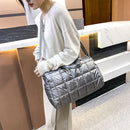 Fashion Lattice Quilted Nylon Crossbody Bag Women Casual Large Capacity Handbag