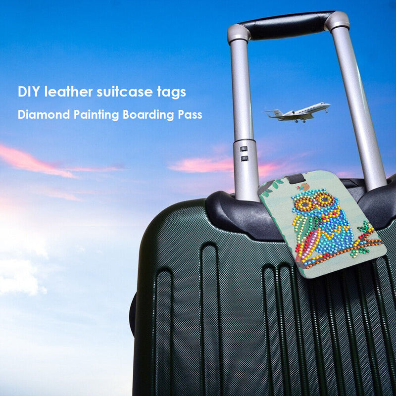 DIY Special Shaped Diamond Painting Birds Design Leather Boarding Pass