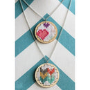 DIY Crafts Wood Wooden Cross Stitch Jewelry Pendant Embroidery Key Ring Making