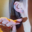 Crystal Water Flower Chain Tassel Earring Stud Earring Ear Bone Ear Clip