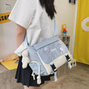 Harajuku Crossbody Bags Pendant Handbags for Women Zipper Pocket for Work Sports