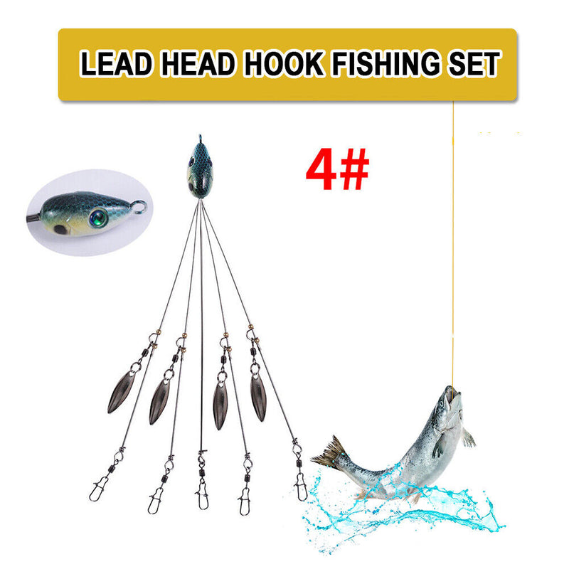 5-Arm Fishing Lure Alabama Rig Head Set Bass Swimming Bait Minnow Fishing Tac