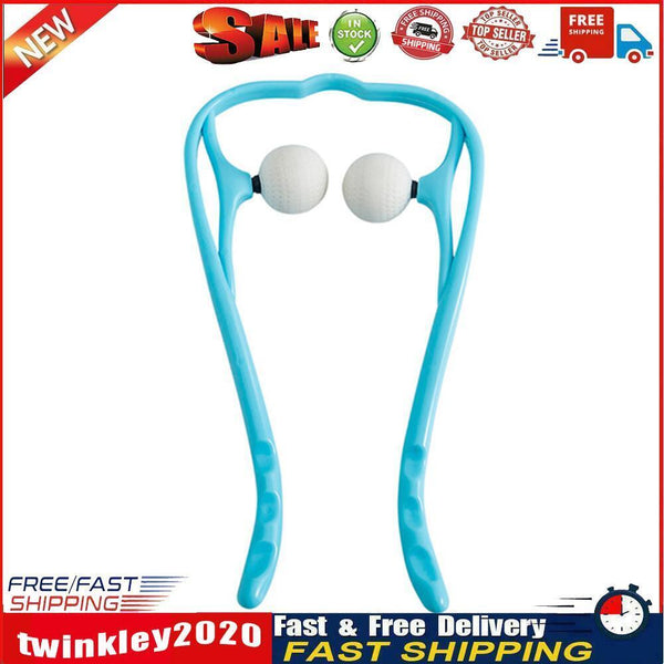 Hand Roller Neck Shoulder Dual Trigger Point Self Massager Relieve (Blue) Newly