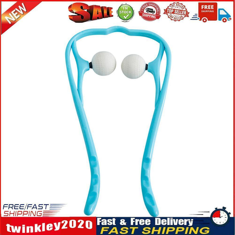 Hand Roller Neck Shoulder Dual Trigger Point Self Massager Relieve (Blue) Newly