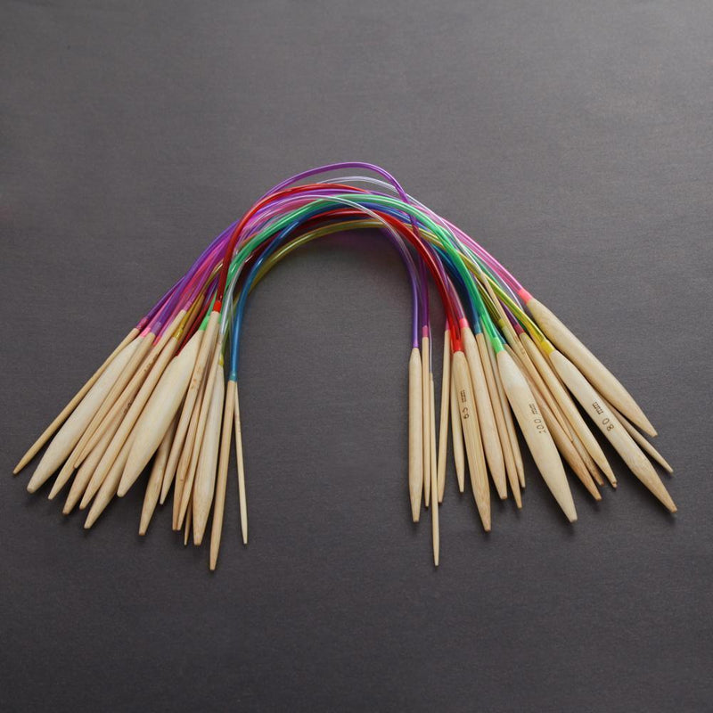 40cm multicolor plastic pipe circular carbonized bamboo knitting needles Ga