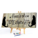 Cat Frameless Picture Oil Paint By Numbers Hand Painted Picture for Living Room