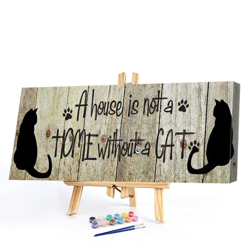 Cat Frameless Picture Oil Paint By Numbers Hand Painted Picture for Living Room