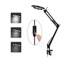5X Foldable LED Magnifying Glass Lamp Clip-on Flexible Desktop Magnifier Loupe