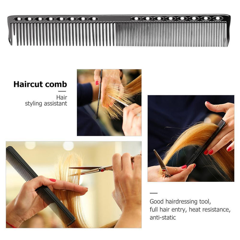 Aluminum Anti-static Hairdressing Combs Hair Cutting Hair Brush (Black)