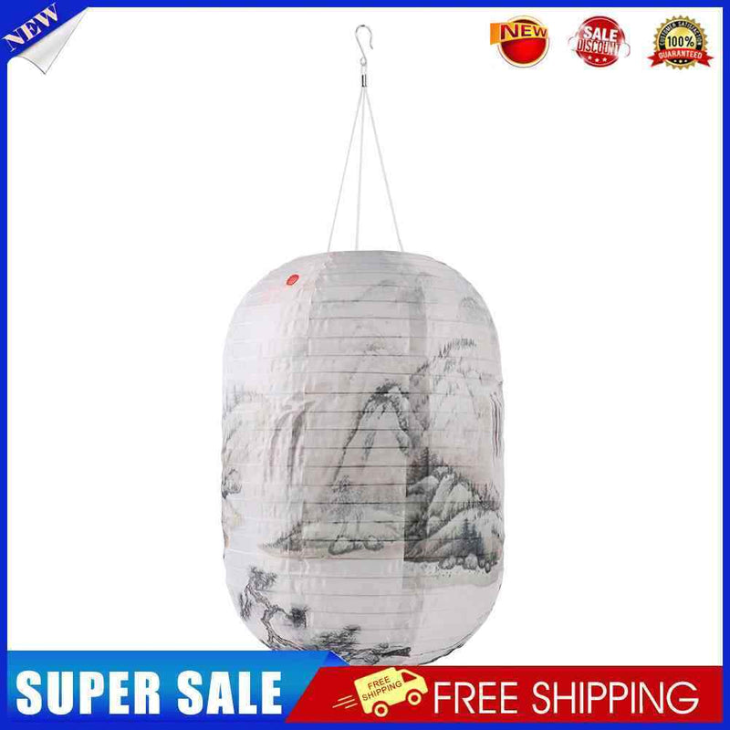 #A 25cm Solar Lanterns Light Nylon Cloth Chinese Japanese Hanging Lamp for Outdo