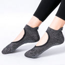 Women Yoga Socks Non-Slip Quick-Dry Backless Ballet Pilates Socks (Black) Newly