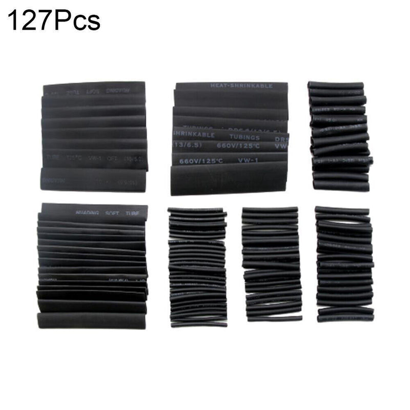 Waterproof Heat Shrink Sleeving Tube Assortment Kit 2:1 Black Shrinkage Sheath