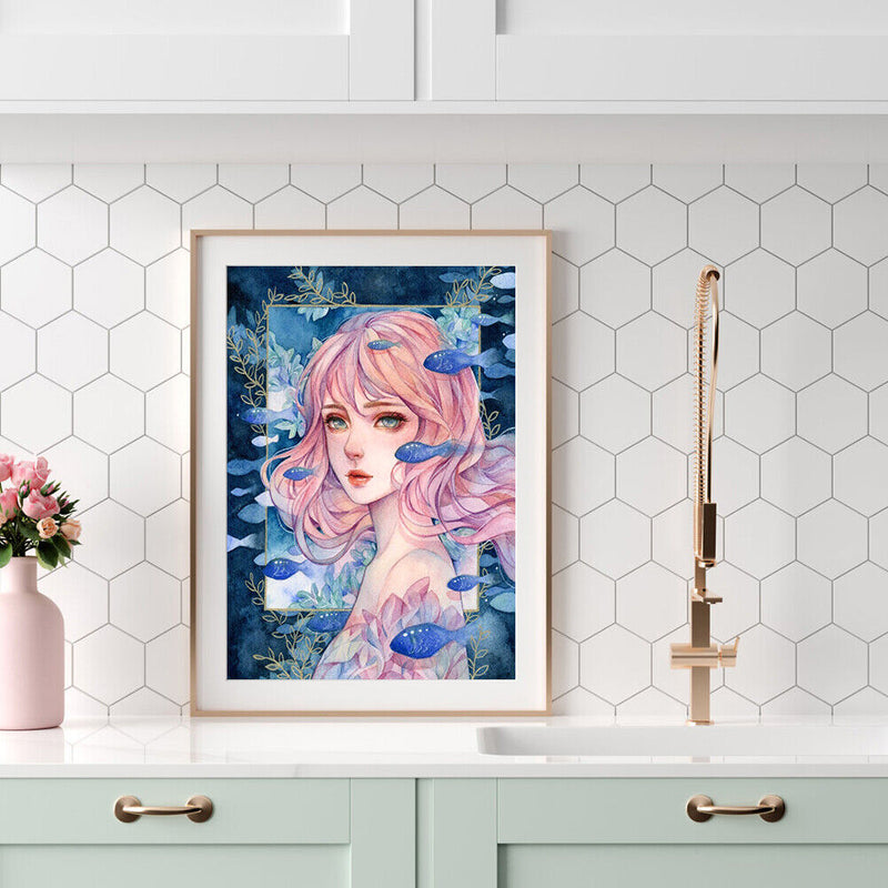 Oil Paint Painting Girl By Numbers Coloring Picture Digital Drawing M066