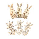 Wooden DIY Craft Eggs Easter Decorations Wood Chips Wood Slice Easter Rabbit