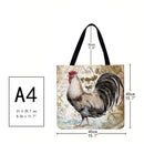 Chickens Printed Shoulder Shopping Bag Casual Large Tote Handbag (40*40cm)