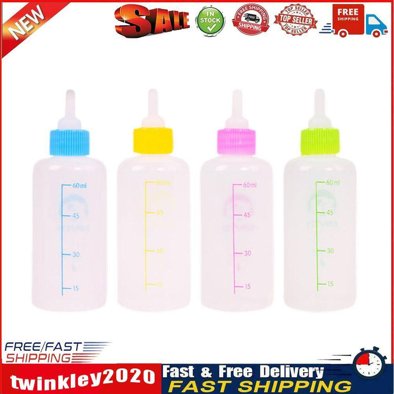 60mL Pet Milk Bottle Nipple Pacifier Dog Puppy Cat Drinking Water Feeder Newly