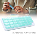 #A 31 Dividers Medicine Organizer Moisture-proof Grid Keyboard Vitamin Medicine