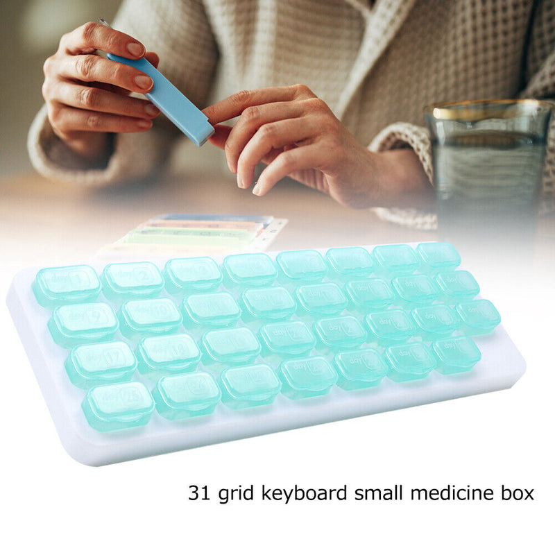 #A 31 Dividers Medicine Organizer Moisture-proof Grid Keyboard Vitamin Medicine