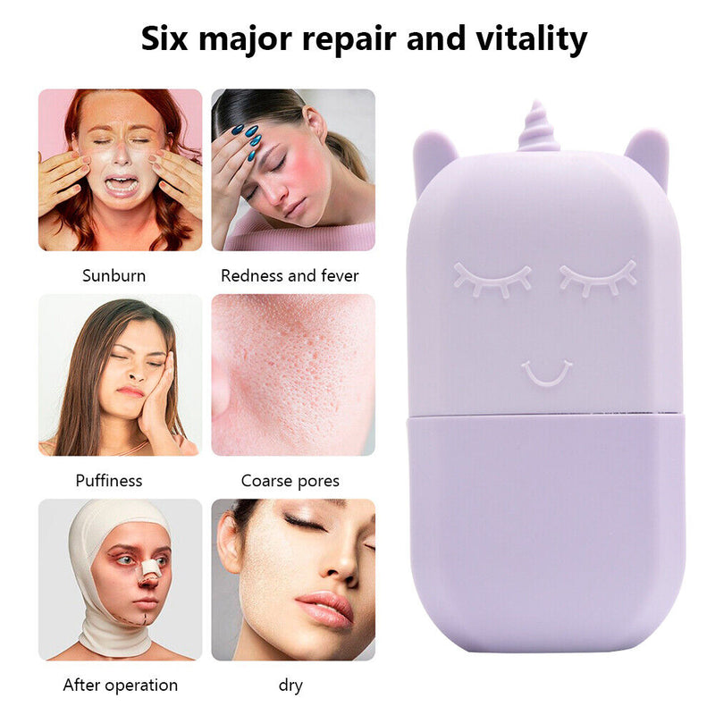 Skin Care Beauty Tool Silicone Ice Cube Massager Face Roller Mold (Purple) Newly
